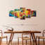 Ensemble de 5 pièces colorées avec collage sur toile-126713359