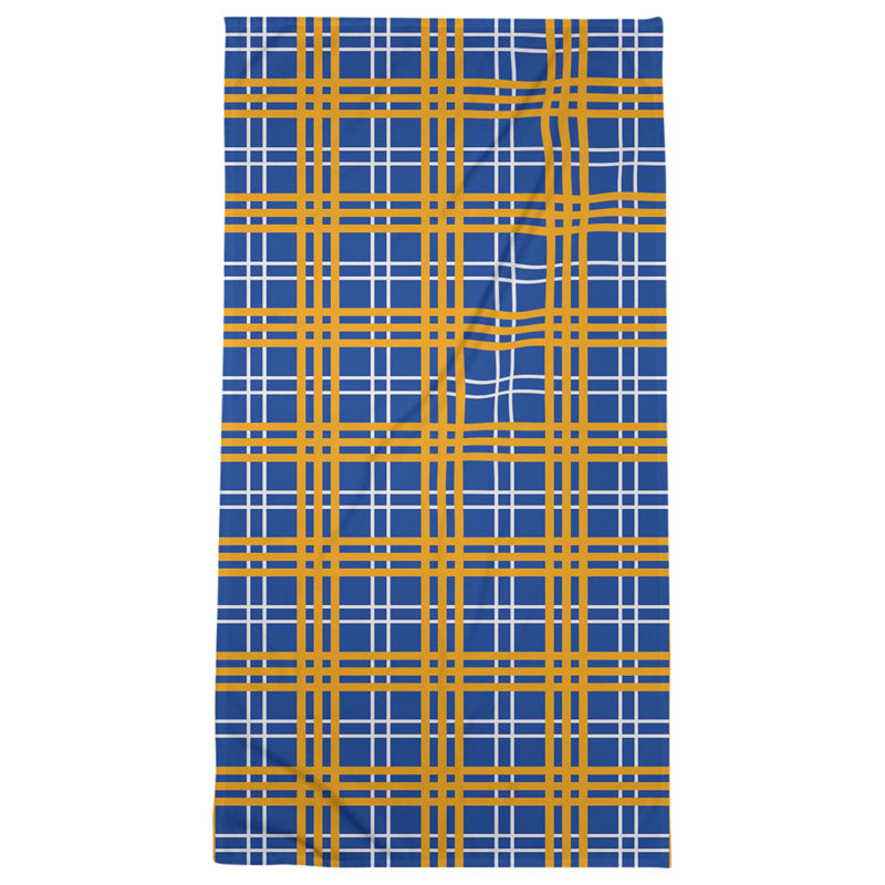 Serviette de bain LA football Luxury, Bleu/blanc/or, Mélange polyester-coton