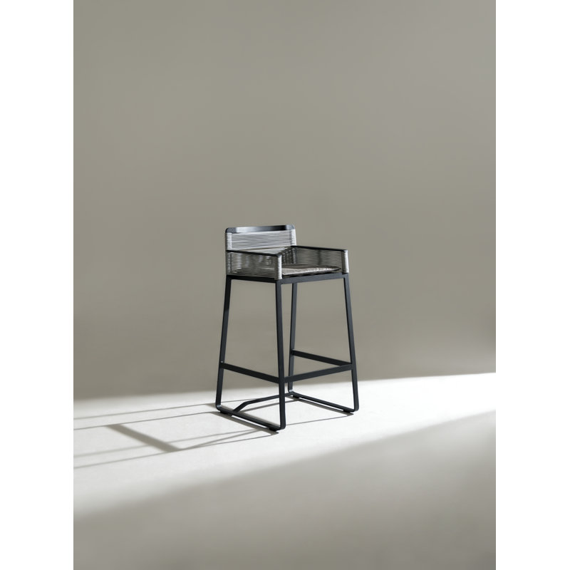 Skin Outdoor Bar Stool, Alloy Stratus, Anthracite Gray, Bar Stool (30" Seat Height)