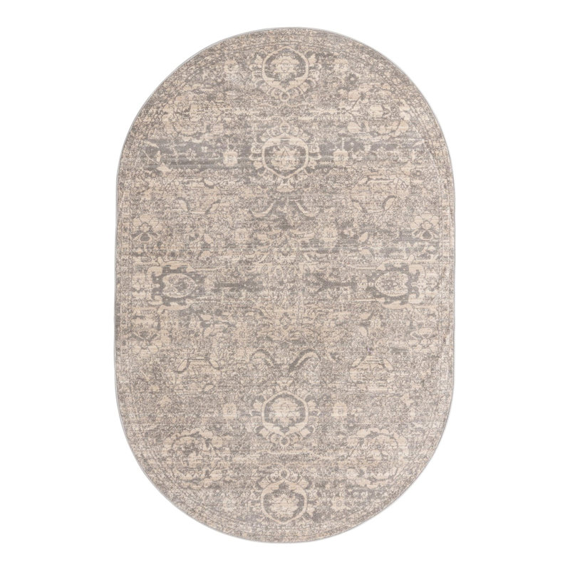 Gause Floral Indoor Rug, Oval 5'3" x 8'