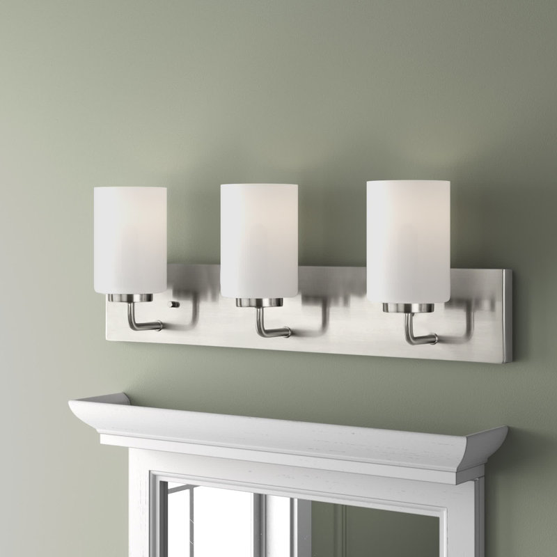 3 - Light Dimmable Vanity Light, Brushed Nickel