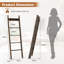 Bamboo Blanket Ladder 5-Tier Ladder Shelf With 4 Removable Hooks