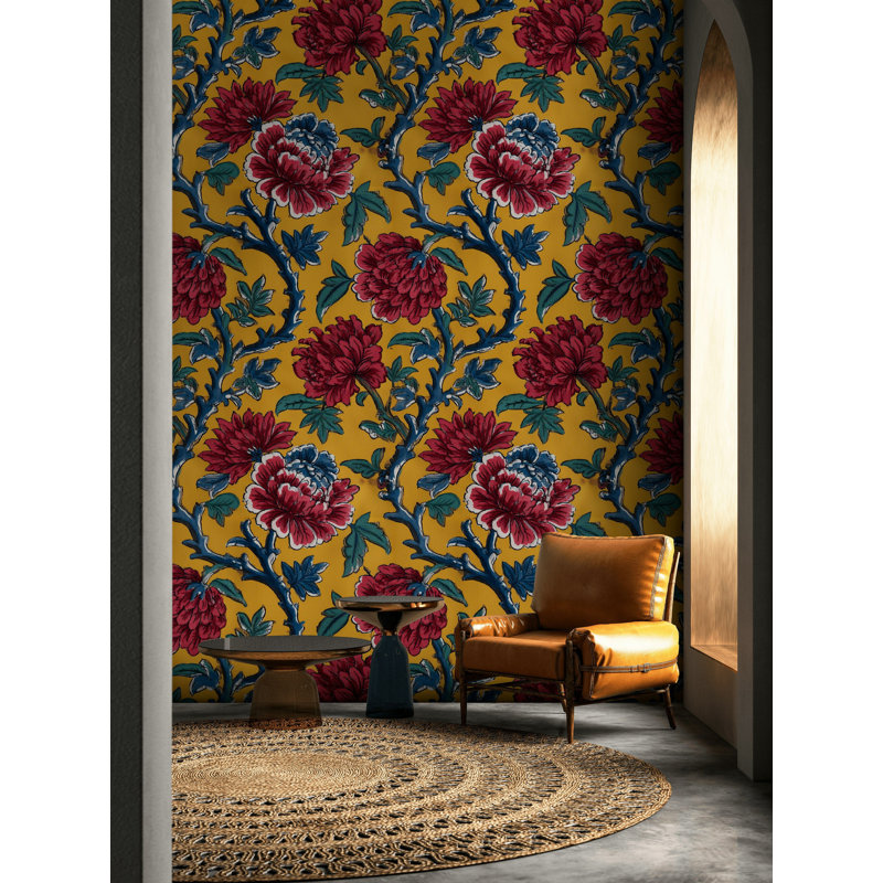 Papier peint floral rétro "Beel"