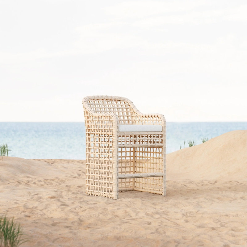Kiawah Patio Bar Stool with Cushion, 28.35" H