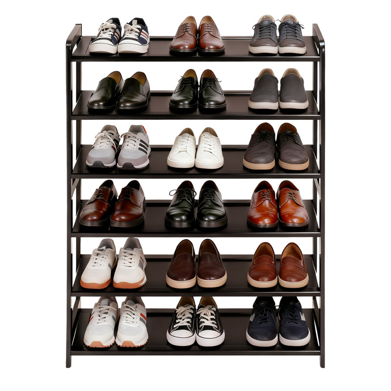 Range-chaussures 6 couches en bambou, 68 x 25 x 89 cm, couleur café, Café
