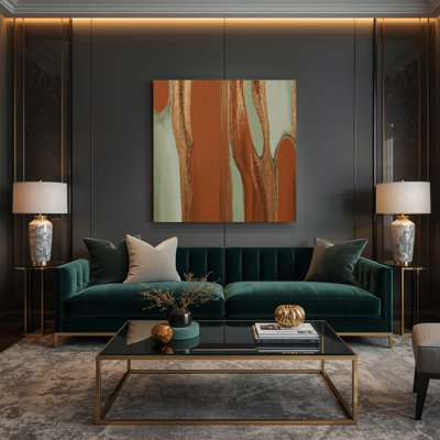 Abstract Colour Field 75 Brown Canvas Wall Art