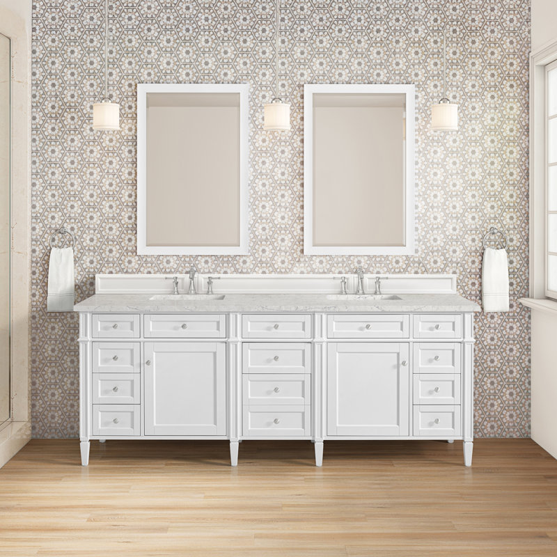 Brittany 84'' W Double Vanity, Eternal Jasmine Pearl