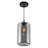 Braydon Mini Pendant Light - Single Bulb Hanging Fixture with Minimalist Modern Cylindrical Smoke Grey Shade, Adjustable Black Cord - Kitchen, Dining Room, Bar Lighting-393528816