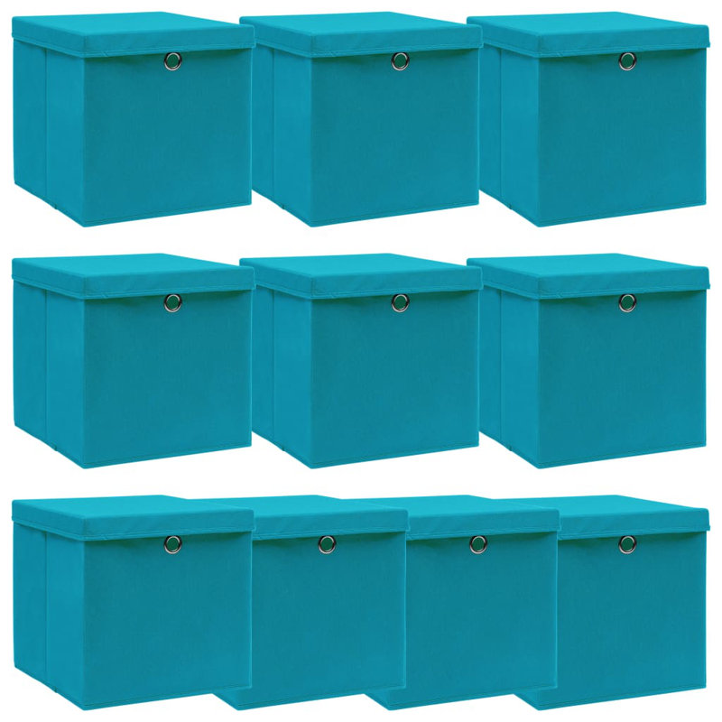 Rebrilliant Fabric Decorative Bin, Blue, 28cm H x 28cm W x 28cm D