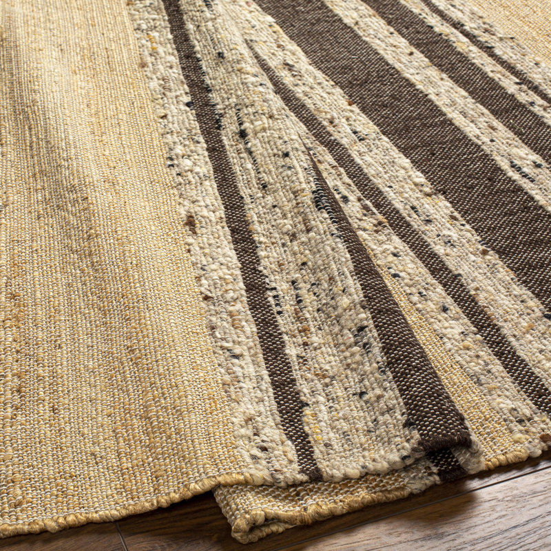 Striped Area Rug in Camel, Rectangle 9' x 12', Khaki