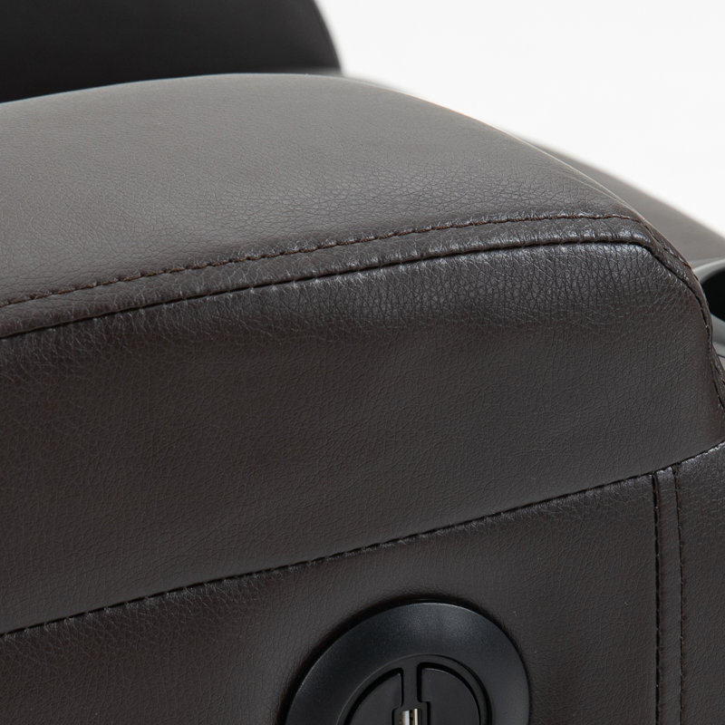 Aura 39.8" W Power Lift Recliner, Massage Heat, Cup Holders, Pockets, Brown