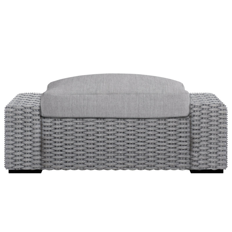 Capri Outdoor Ottoman with Cushion, Canvas Granite Sunbrella® Canvas