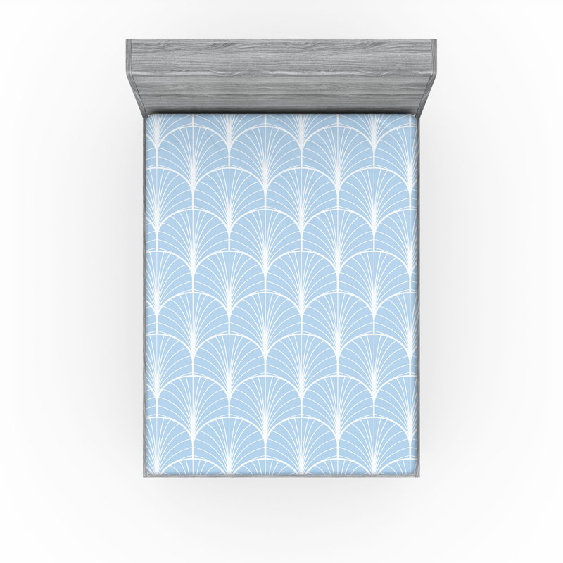 Ensemble de draps-housses pour chambre d'amis, Drap-housse très grand californien, Bleu clair / blanc