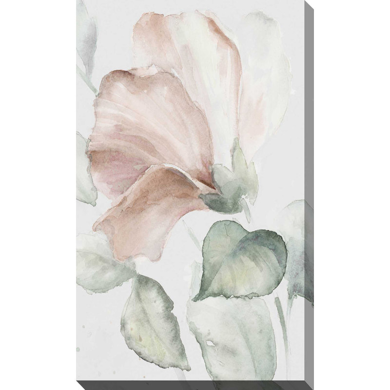 «Neutral Hibiscus I» par Lanie Loreth, reproduction sur toile, H 30 po x l 18 po x P 1 po, Toile tendue