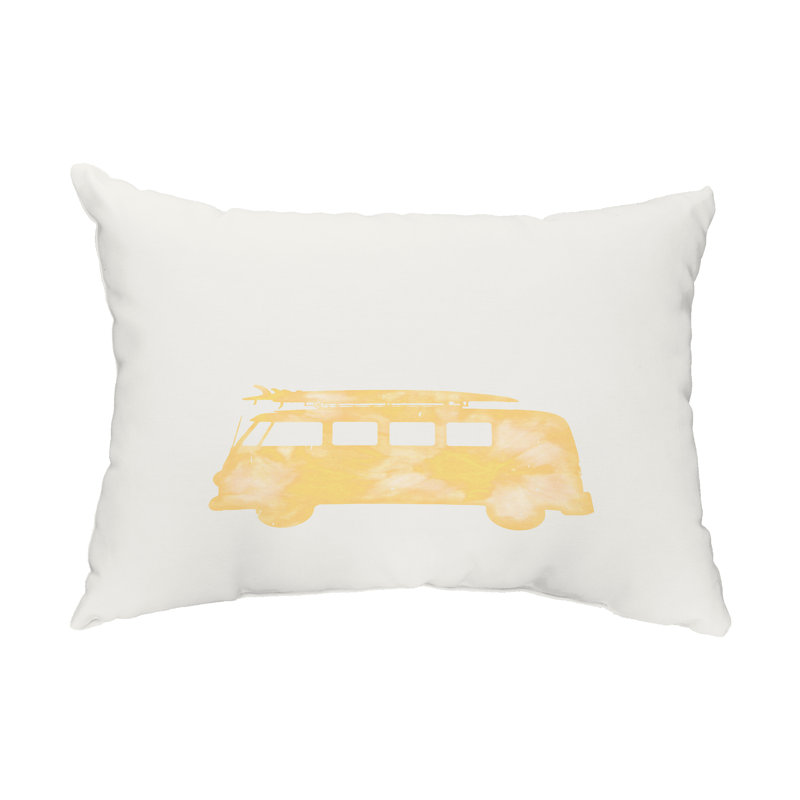Outdoor Reversible Throw Pillow, Yellow