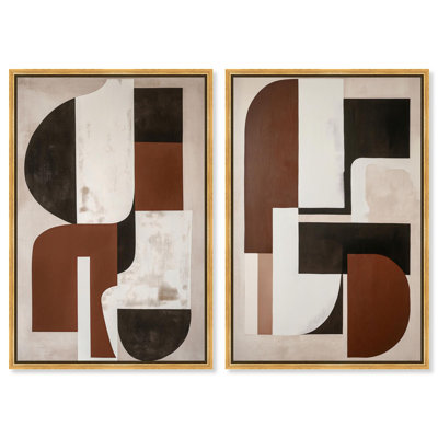 «Neutral Luxe Boho Art», ensemble de 2 impressions sur toile par 