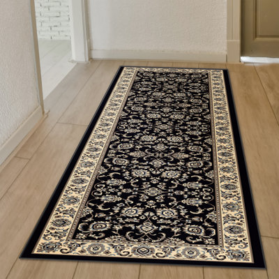 Weiser Black Traditional Oriental Area Rug