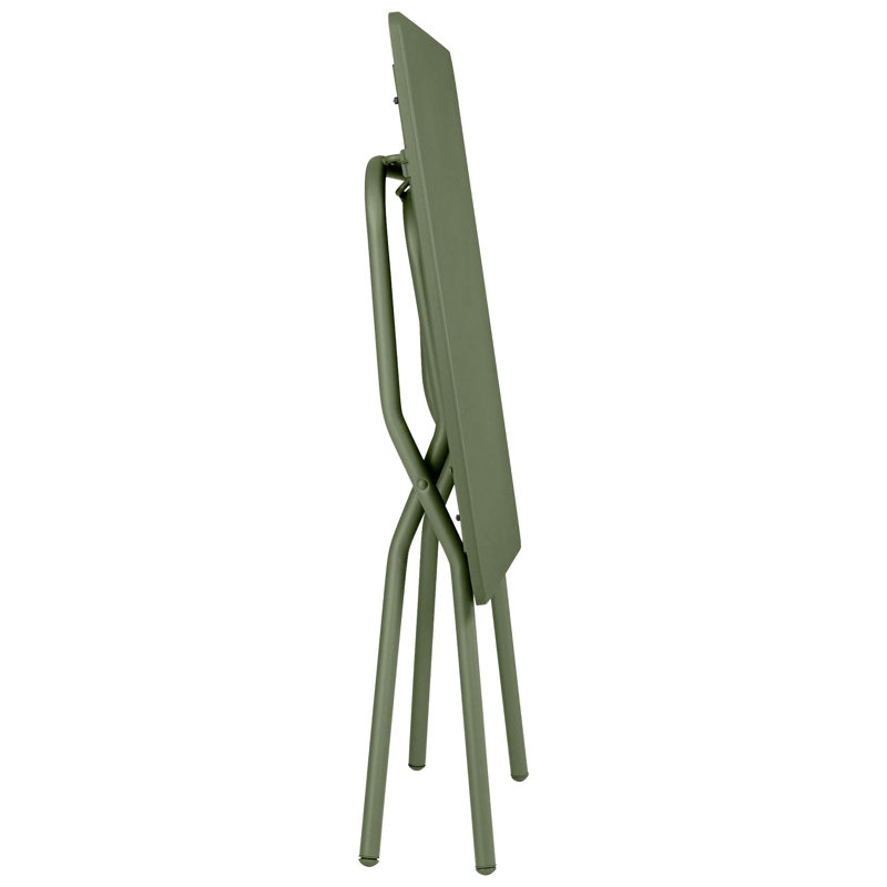 Moss Green Steel Square Folding Outdoor Patio Table