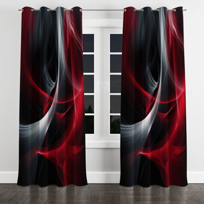 Aujanai - Abstract Modern Waves Grommet Curtain - Blackout Curtain - 1 Panel