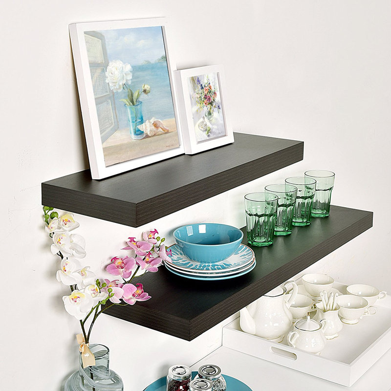 Bovina Floating Shelf, Espresso, 2" H x 24" W x 9.25" D