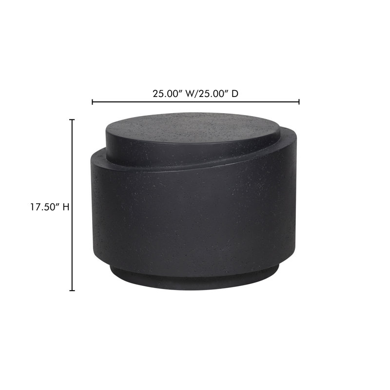 Cosmo Outdoor Round Side Table, Black