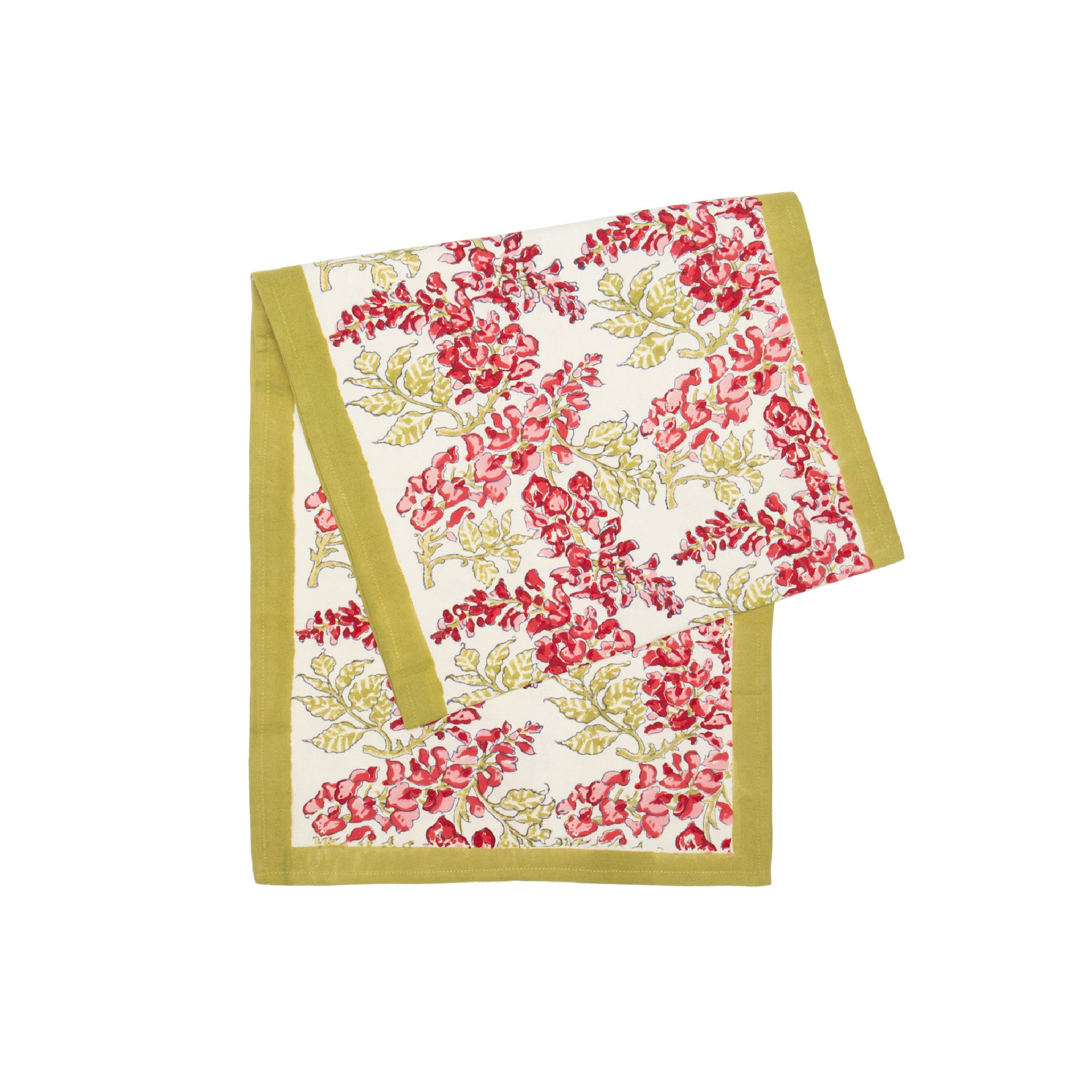 Kappa Floral Table Runnner, 90" x 16", Pink/Green