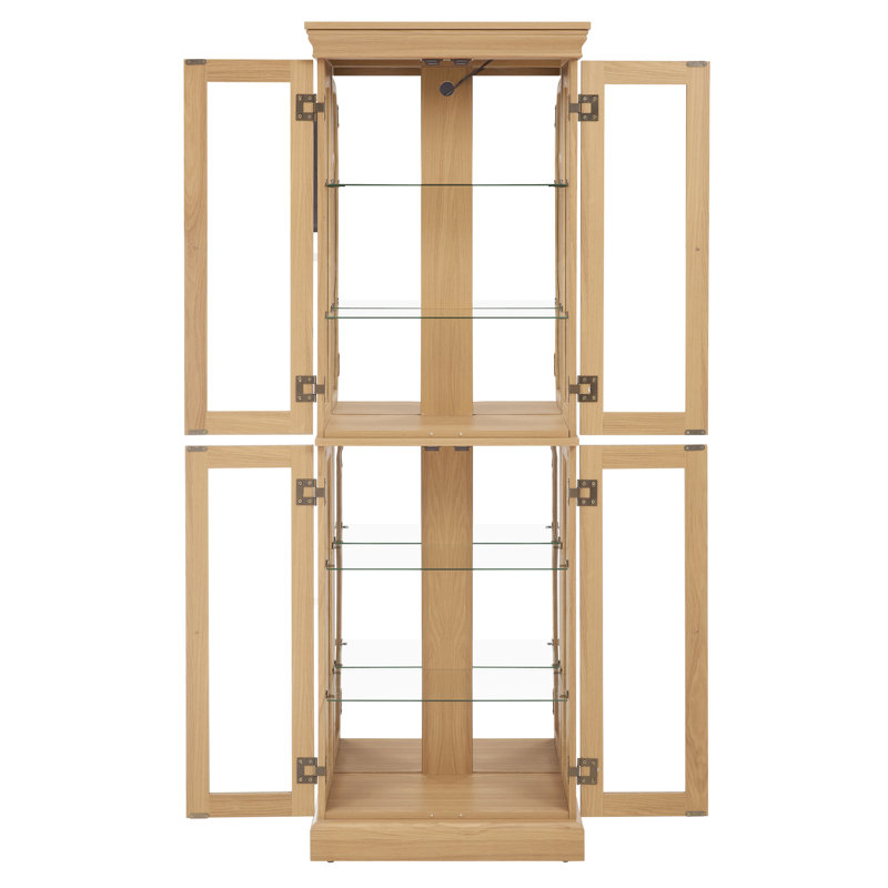 Rangement éclairé sophistiqué - Vitrine en chêne avec charnière silencieuse