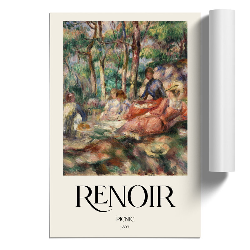 Picnic Print by Pierre Auguste Renoir - Frameless Print, 42cm H x 30cm W x 0.1cm D