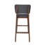 Tabouret de bar en tissu gris anthracite de style Mid-Century, pieds fuselés, assise de 30,50 po de hauteur, tabouret moderne en hévéa, revêtement robuste