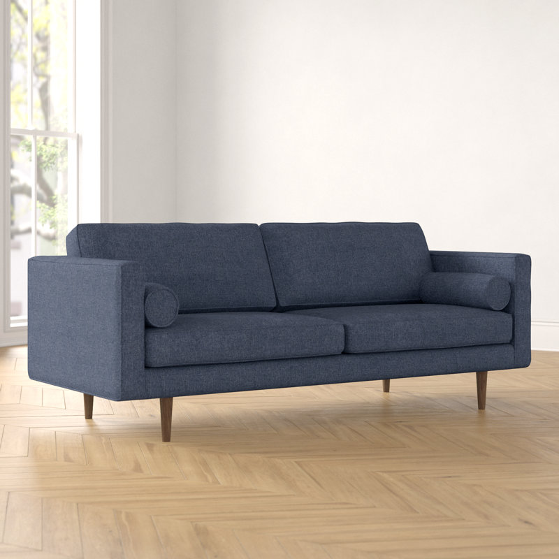 Stevens 81.5" Sofa with Reversible Cushions, Navy Linen Blend
