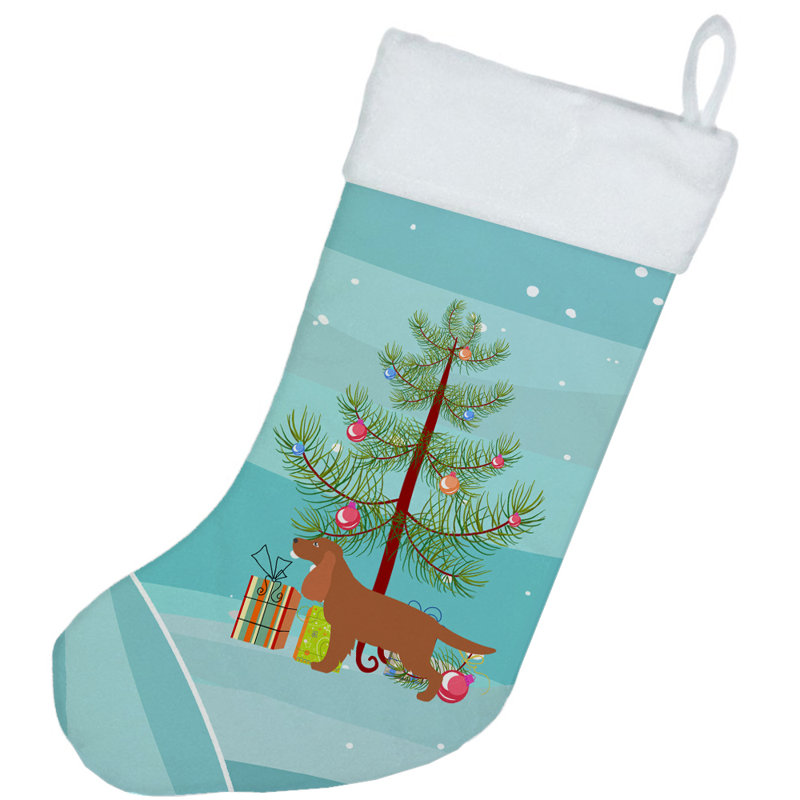 Chaussette de noël joyeux de noël, Épagneul cocker anglais