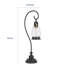 Lampe de table, style lanterne rétro, abat-jour en verre bullé, métal noir 32 po