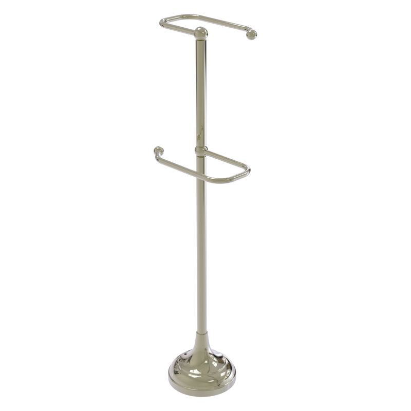 Porte-papier hygiénique sur pied 2 rouleaux, Nickel poli