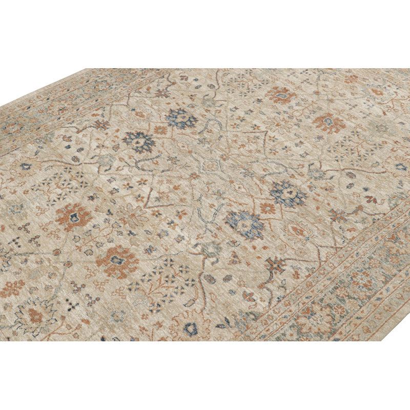 Oushak Hand Knotted Geometric Area Rug, Rectangle 13' x 18'