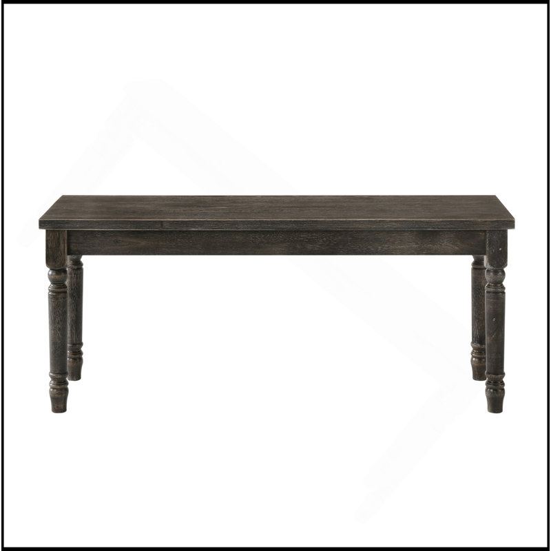 Banc gris patiné avec pieds tournés