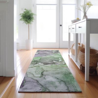 Premium Machine Washable Cerrito AMF500 Green Rug