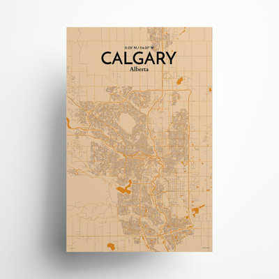 «Calgary City Map», impression rétro