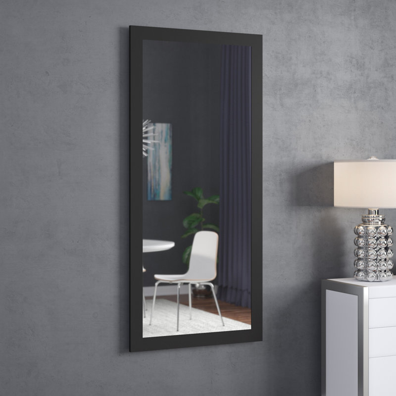 Argjela Wood Flat Mirror, Black