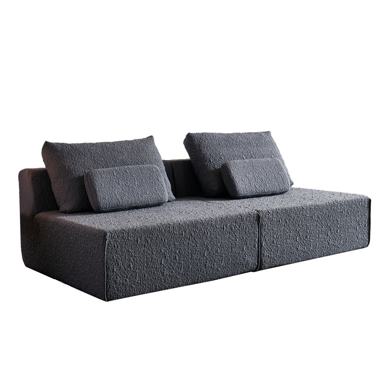 Canapé modulaire Boneless Boneless Cloud, H 31,5 po x l 78,8 po x P 39,4 po, 2, Gris