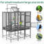 Cage à perroquet H 65 po avec plateau de jeu, cage à oiseaux en métal robuste avec support, tasses et perchoirs pour plusieurs oiseaux-140914157