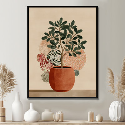 «Green and Terracotta Minimalisme Sage Elegance», impressions encadrées botaniques, art mural sur toile botanique vert