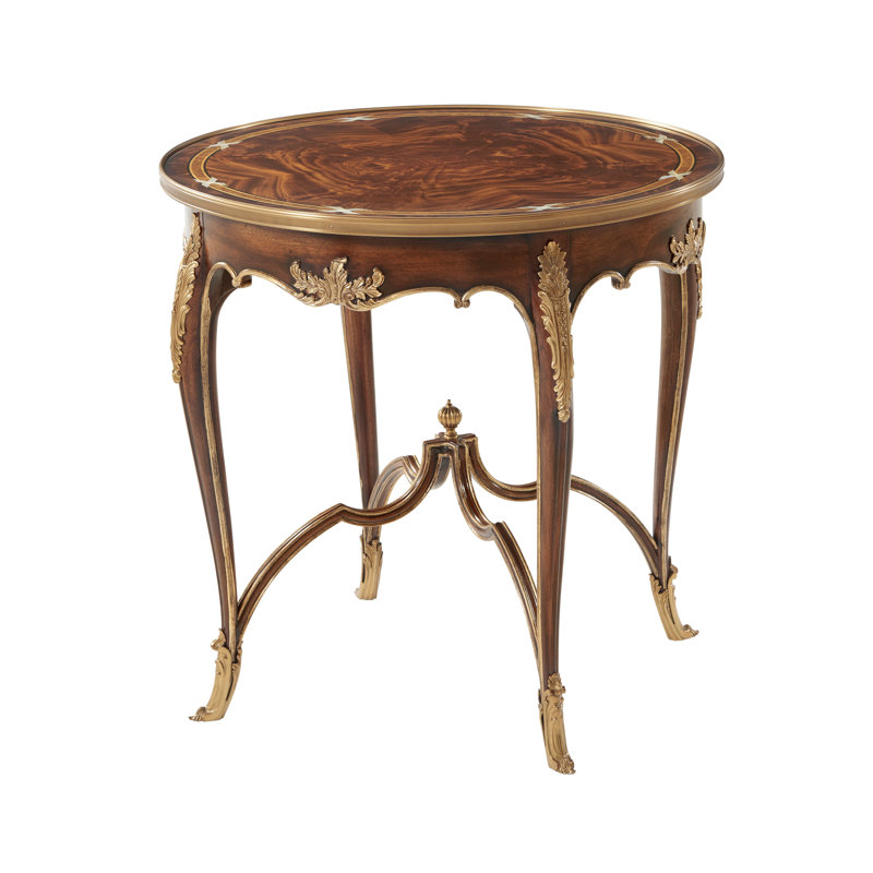 Mahogany and Brass Inlaid Round End Table