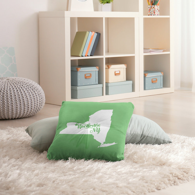 Coussin de plancher touffeté, 26 po x 26 po, Vert, Rochester