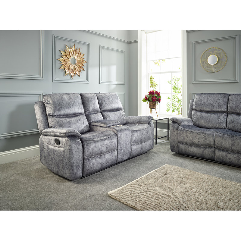 Anicet Reclining Sofa, Grey, 2 Seater