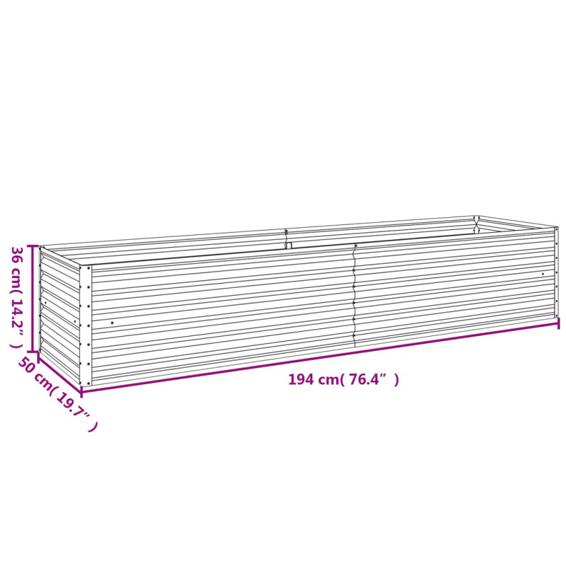 Lit surélevé Vidaxl, Non, H 14,2 po x l 76,4 po x P 76,4 po