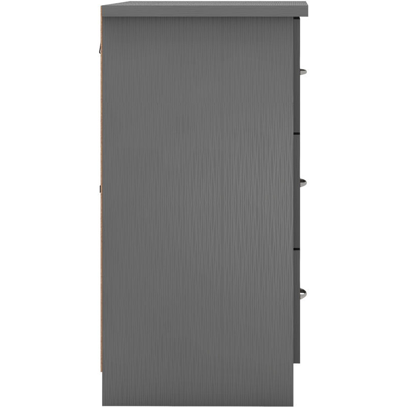 Kosie 6 Drawer Chest, 3D Effect Grey