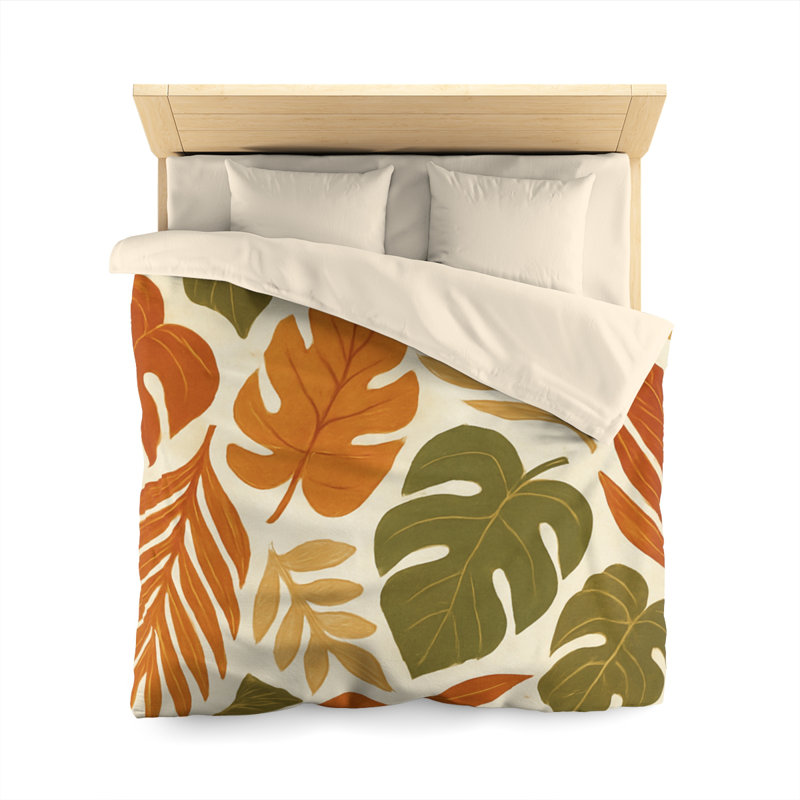 Microfiber Duvet Cover Boho Style, Design 64, Queen Duvet Cover, Cream