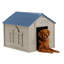 Niche pour chien en plastique taupe et bleu
