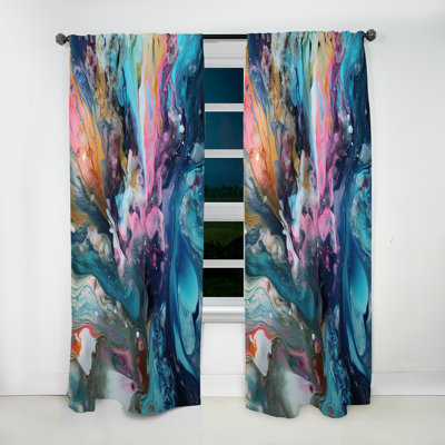 Turquoise sarcelle - Symphonie turquoise - Rideau moderne - Velours obscurcissant - 1 panneau
