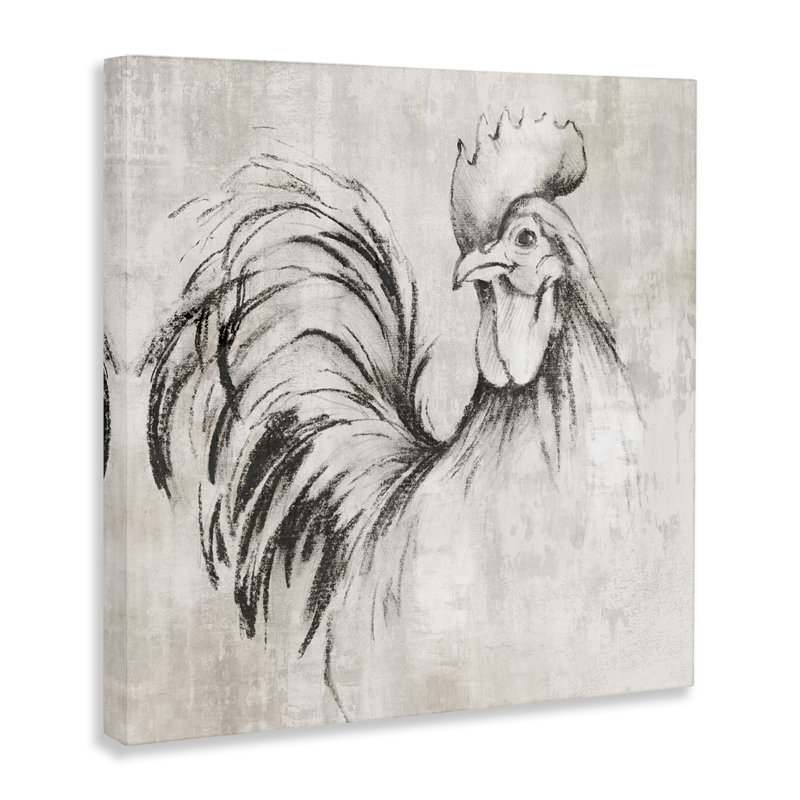  Impression sur toile, "Coq croquis" par Eli Jones, H 36 po x l 36 po